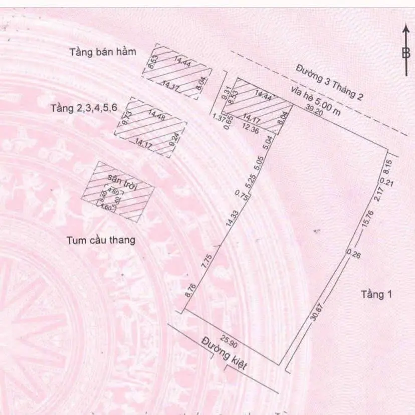 Cần chuyển nhượng thửa đất có diện tích 1574.2m2 mặt tiền đường 3/2 ngay trung tâm thành phố