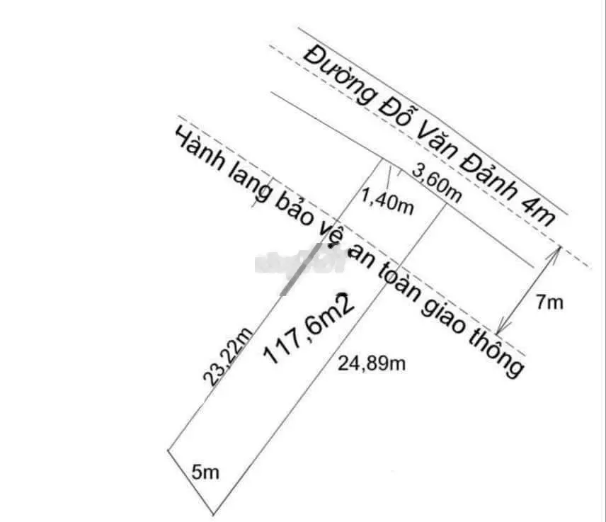 Nền thổ 5 x 24m cách ĐT.832 (trường học) 300m