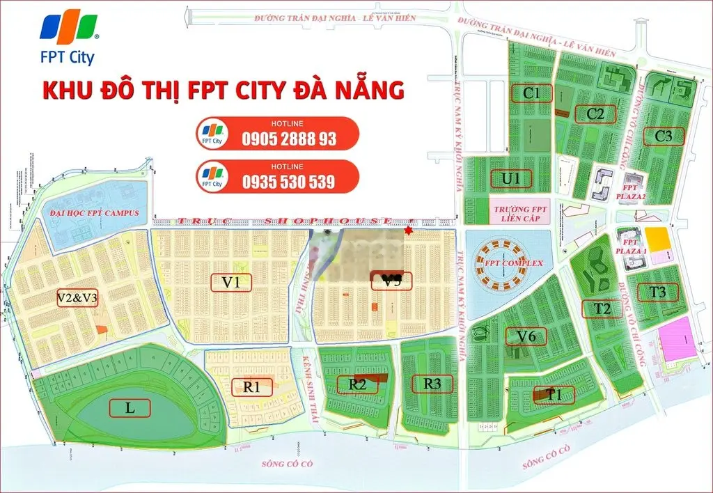 Bán Lô đất FPT 146m2 mặt tiền 8m, Gần Sông view Công Viên 31tr/m2