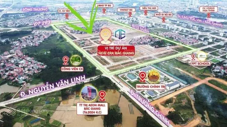 Lô góc biệt thự 180m2 khu đô thị phía Nam thành phố Bắc Giang. Giá 12 tỷ (Big C - 379 - New Era)