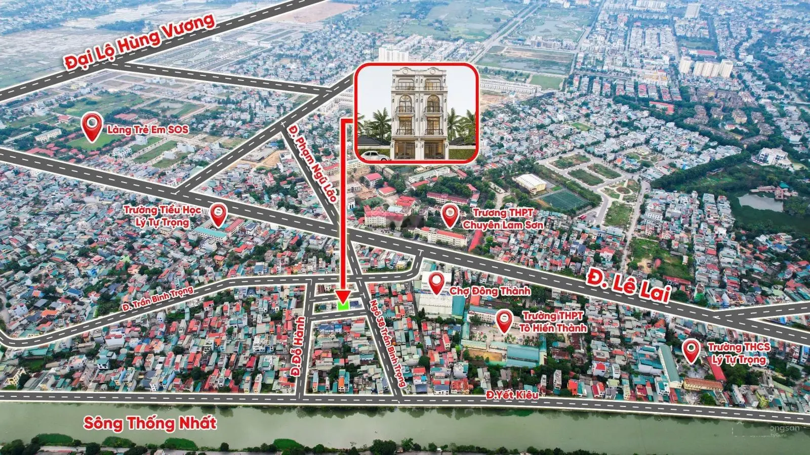Bán nhà 4 tầng tại đường Đỗ Hành phường Đông Sơn đối diện trường chuyên Lam Sơn
