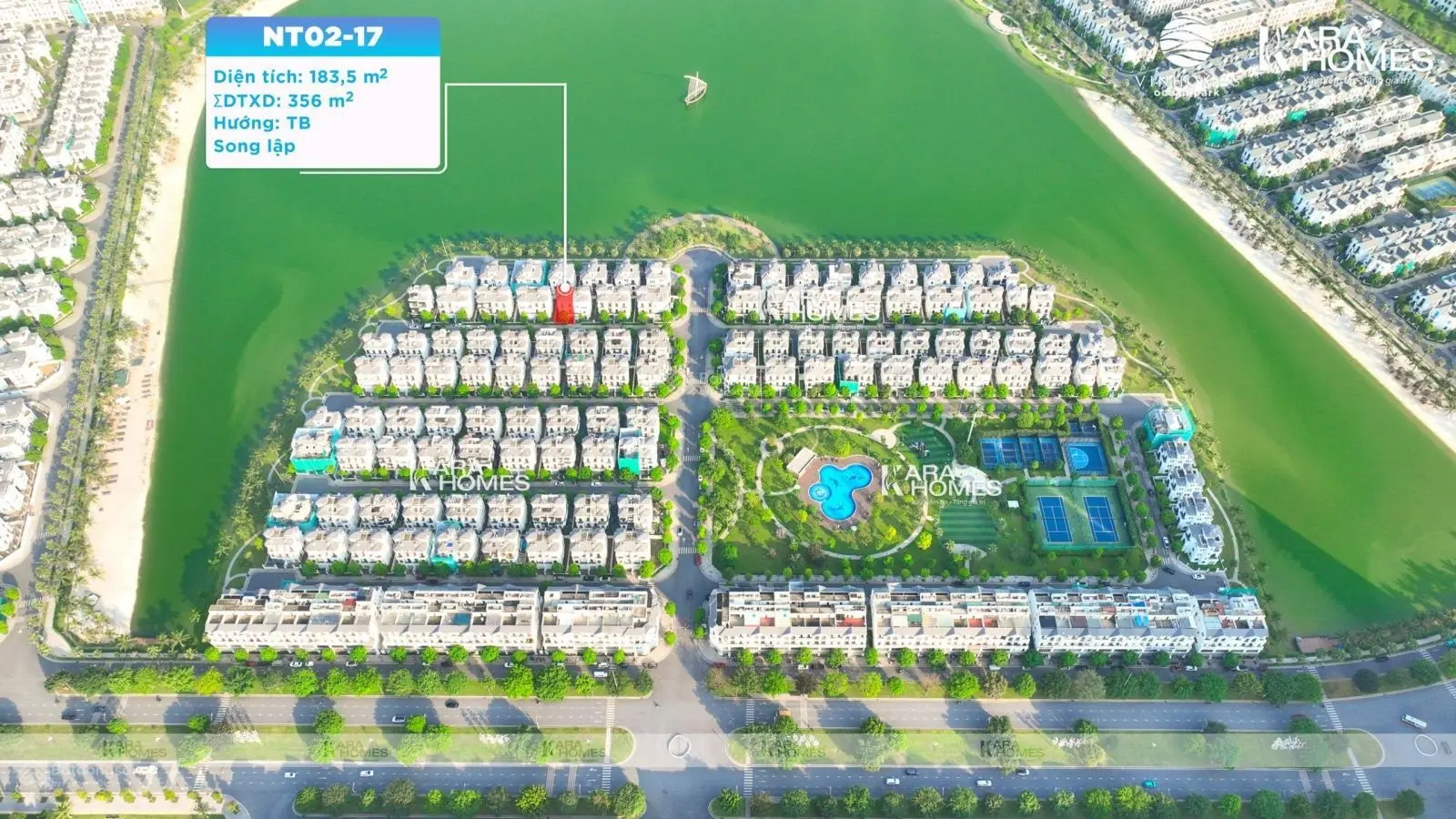 Bán biệt thự song lập 183m2 rộng nhất tại Ngọc Trai Vinhomes Ocean Park