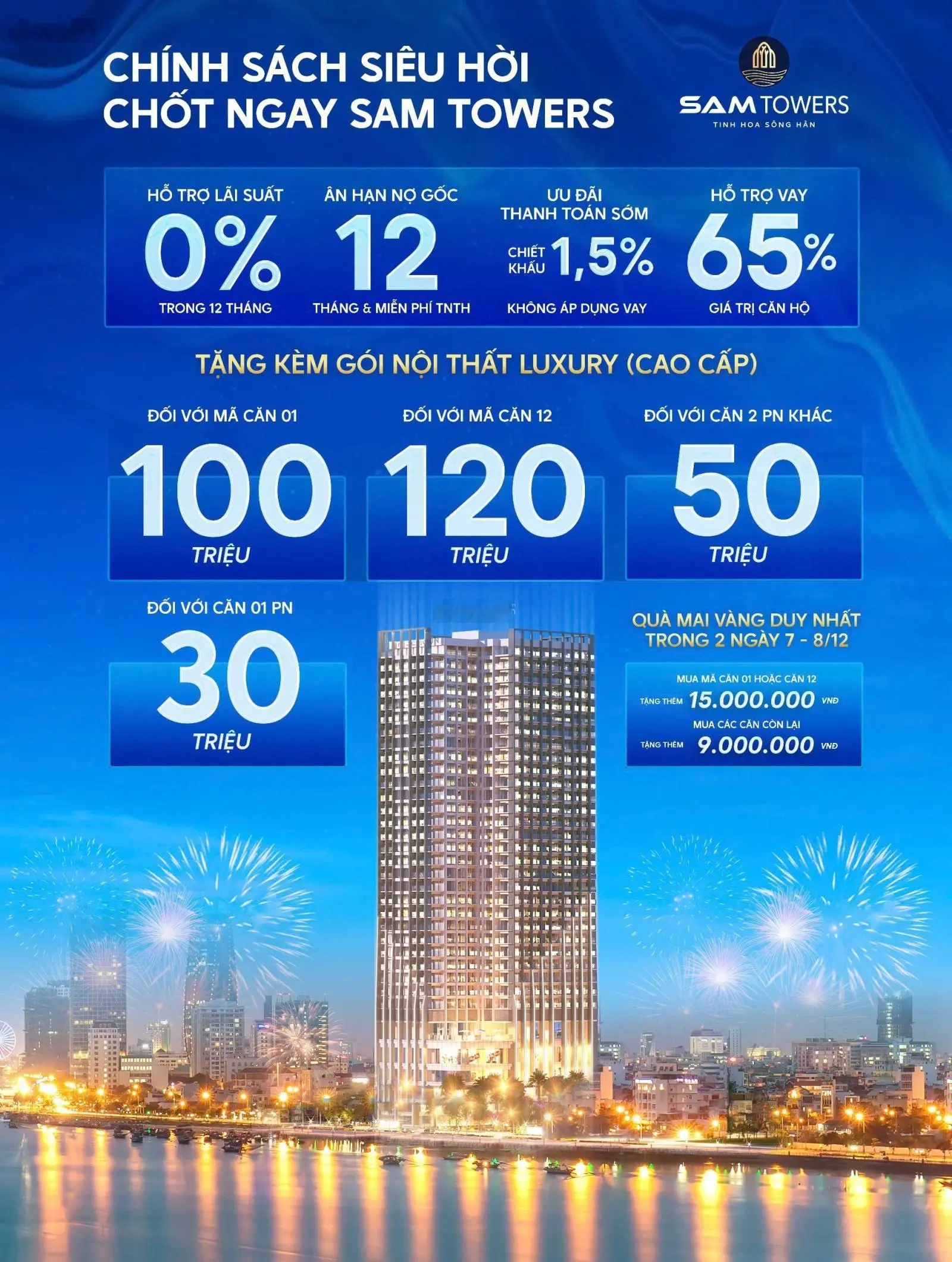 Thông tin chính thống từ CĐT SAM Towers & chính sách bán hàng T12/2024