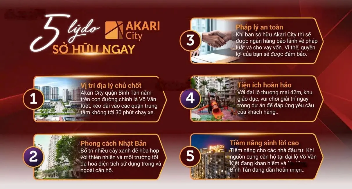 Căn hộ Akari trực tiếp sàn Nam Long với giá tốt nhất, ưu đãi 700tr diện tích từ 61m2, 80m2, 99m2