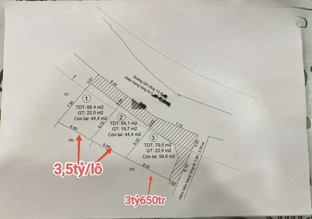 Nhân- Bán Đất 66,4m2 ngang 6,4m Mặt Tiền đường Mai An Tiêm