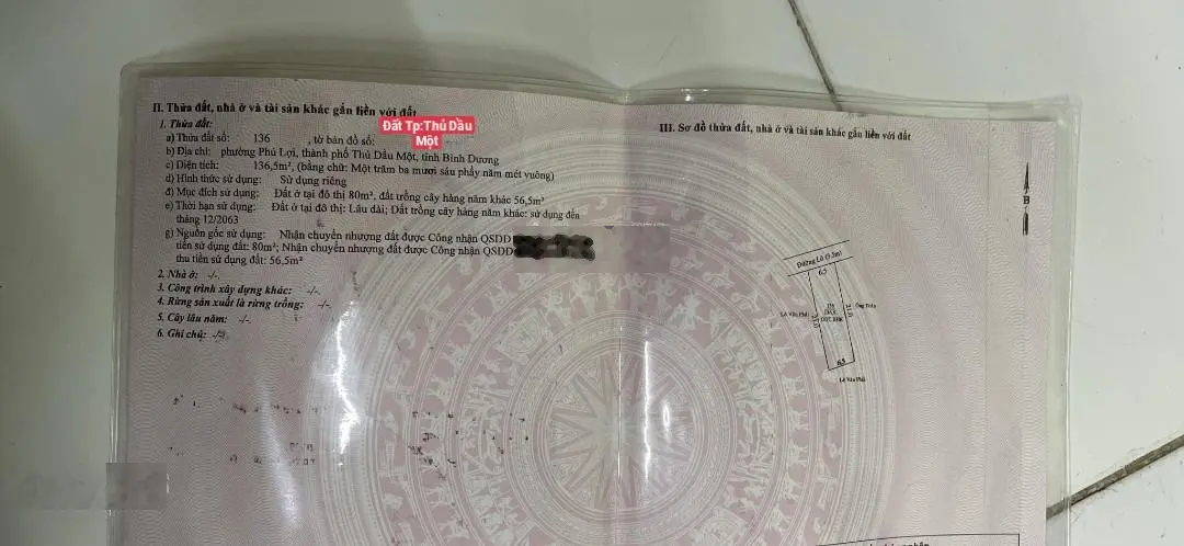 Cần bán lô đất Thủ Dầu Một thuộc khu phố 9. Liên hệ 0812 611 ***