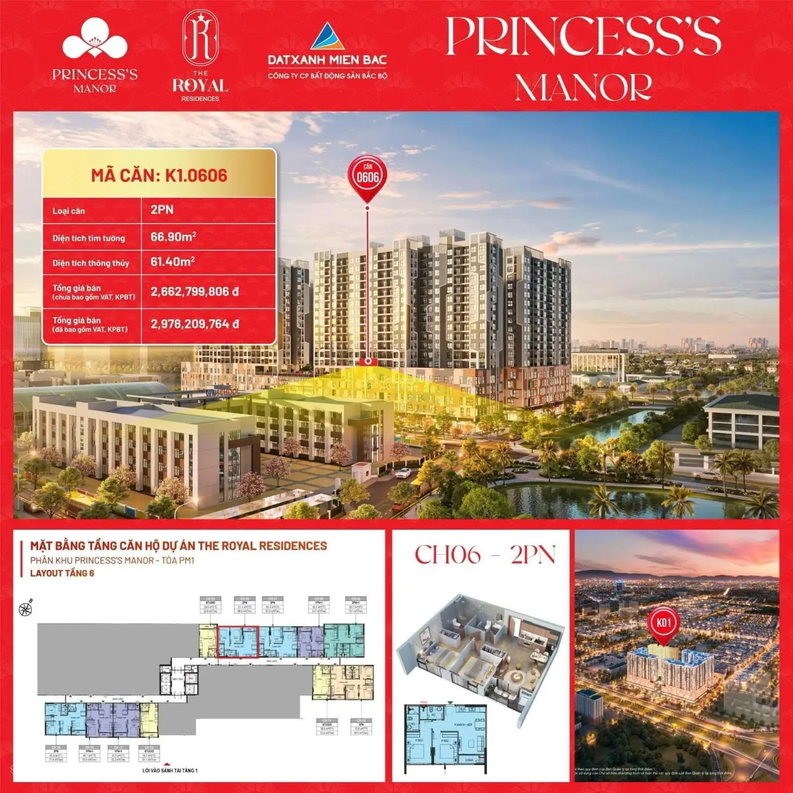 Cần bán gấp căn hộ 2 PN giá rẻ nhất dự án