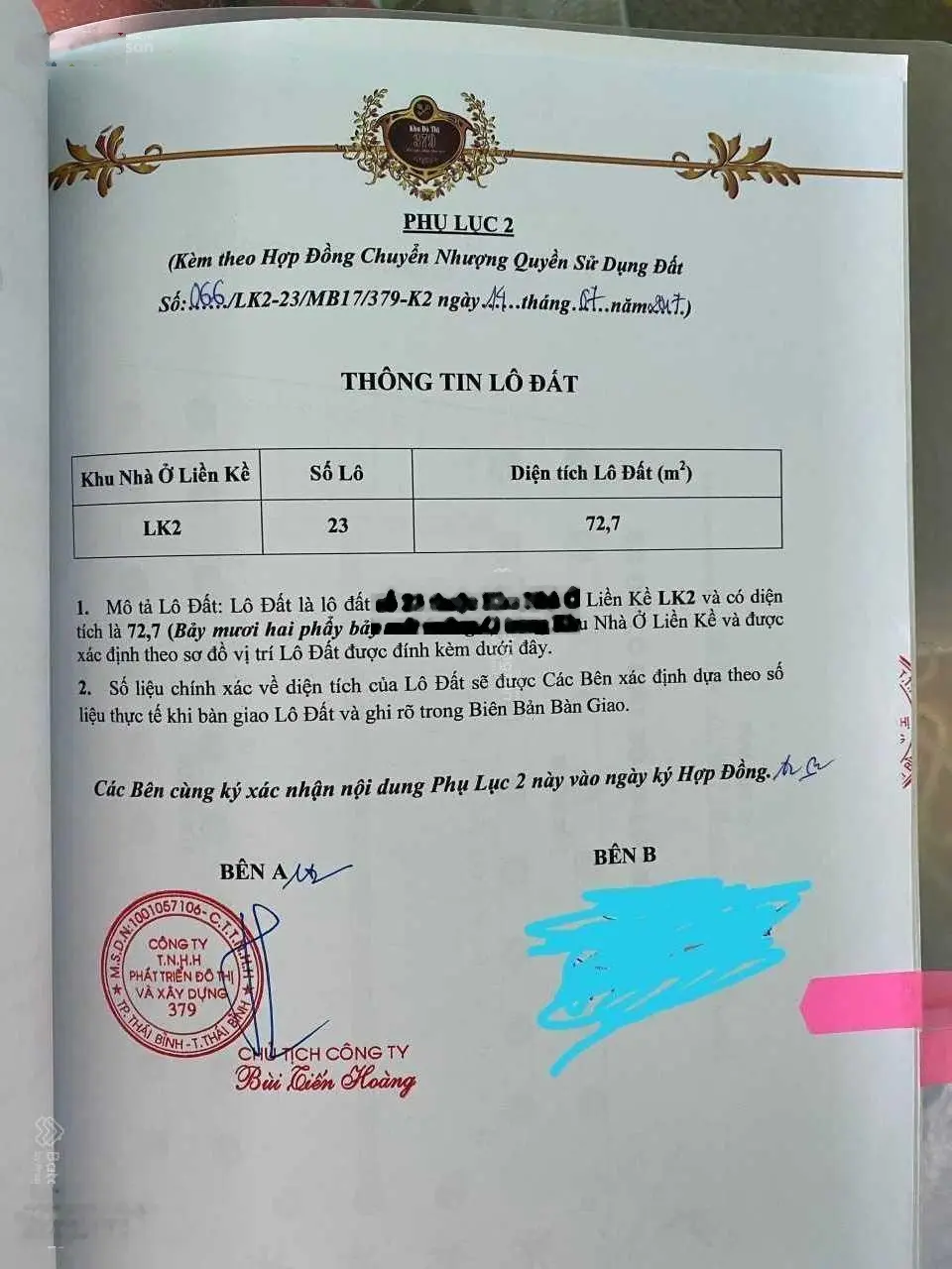 Chính chủ bán đất KDT - 379 LK2 ngay sau phòng khám Kim Ngân - Hoàng Công Chất