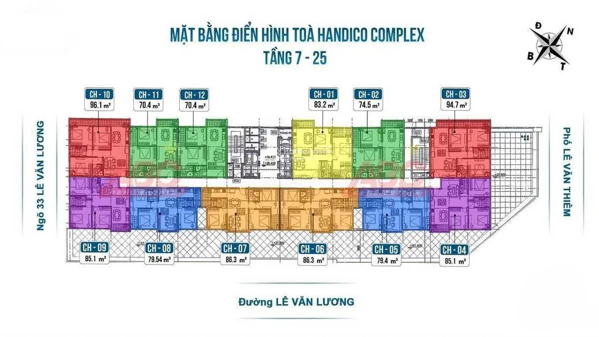 Bán suất NG chung cư Handico Complex 33 Lê Văn Lương, tầng 10-24, giá rẻ nhất TT, LH 0962 147 ***