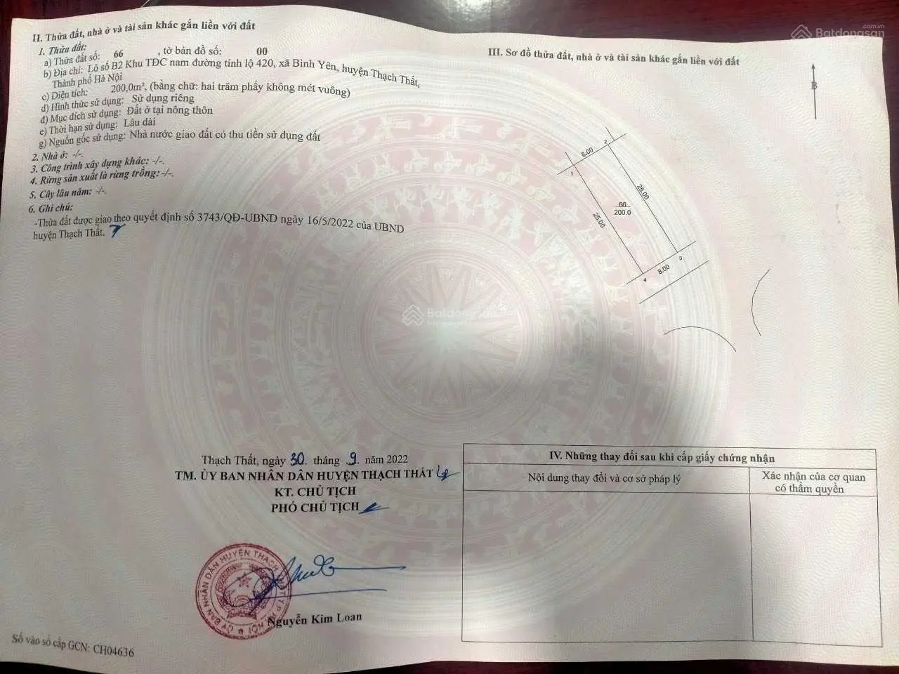 Chính chủ gửi bán một số lô đất tái định cư Bình Yên, Thạch Thất. Giá chỉ từ 26tr/m2, LH 0969 993 ***
