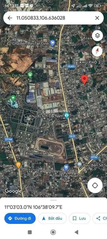 Lô đất 115m2 mặt tiền đường nhựa 023, Tân Định, TP. Bến Cát, Bình Dương