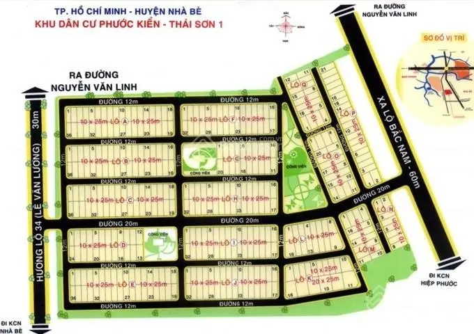 Còn mấy lô đất đẹp giá ngộp Thái Sơn 1 (Bộ Quốc Phòng) Phước Kiển, Nhà Bè, có GPXD. Giá 50tr/m2