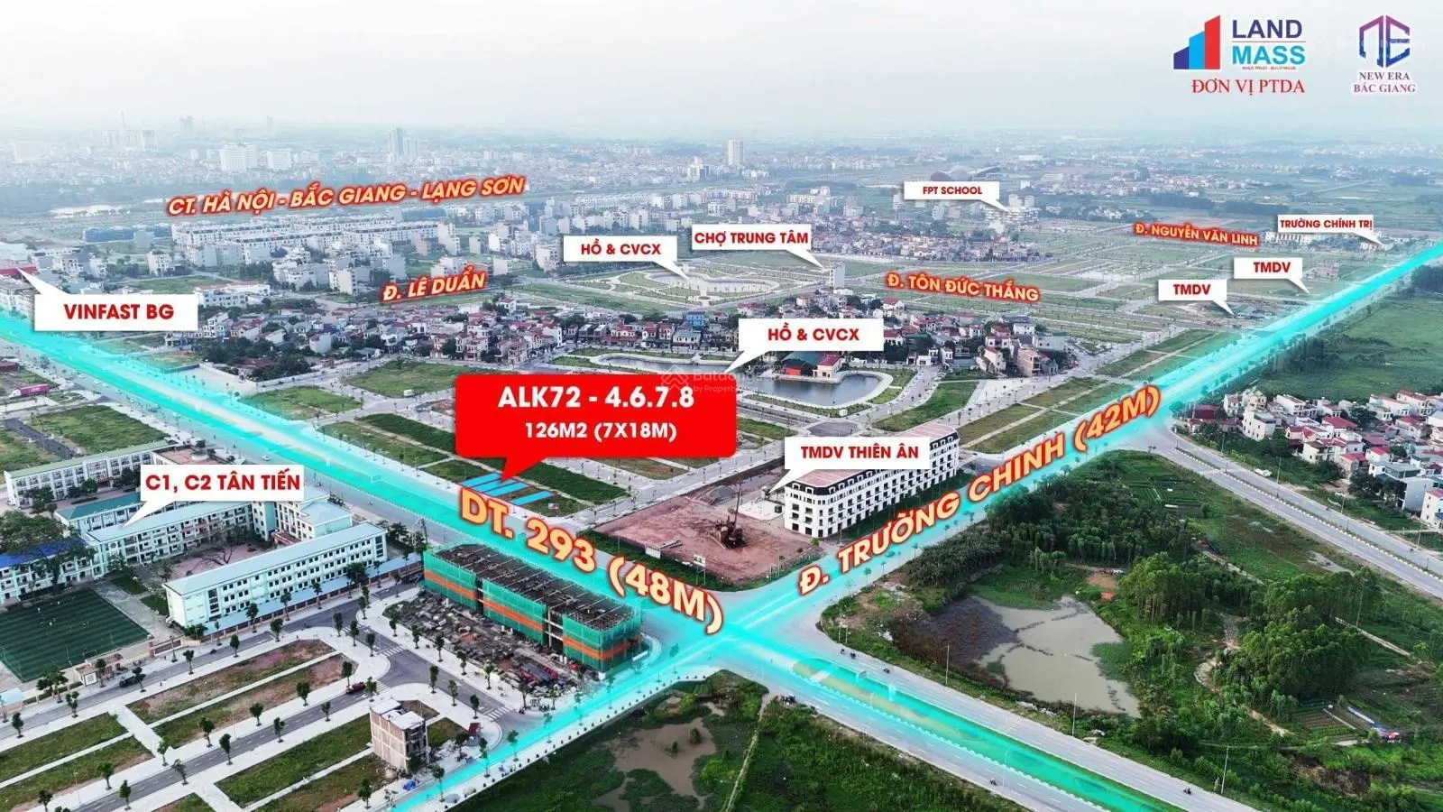Đất nền mặt đường Hùng Vương rộng 48m - Trung tâm KDT phía nam BigC Bắc Giang