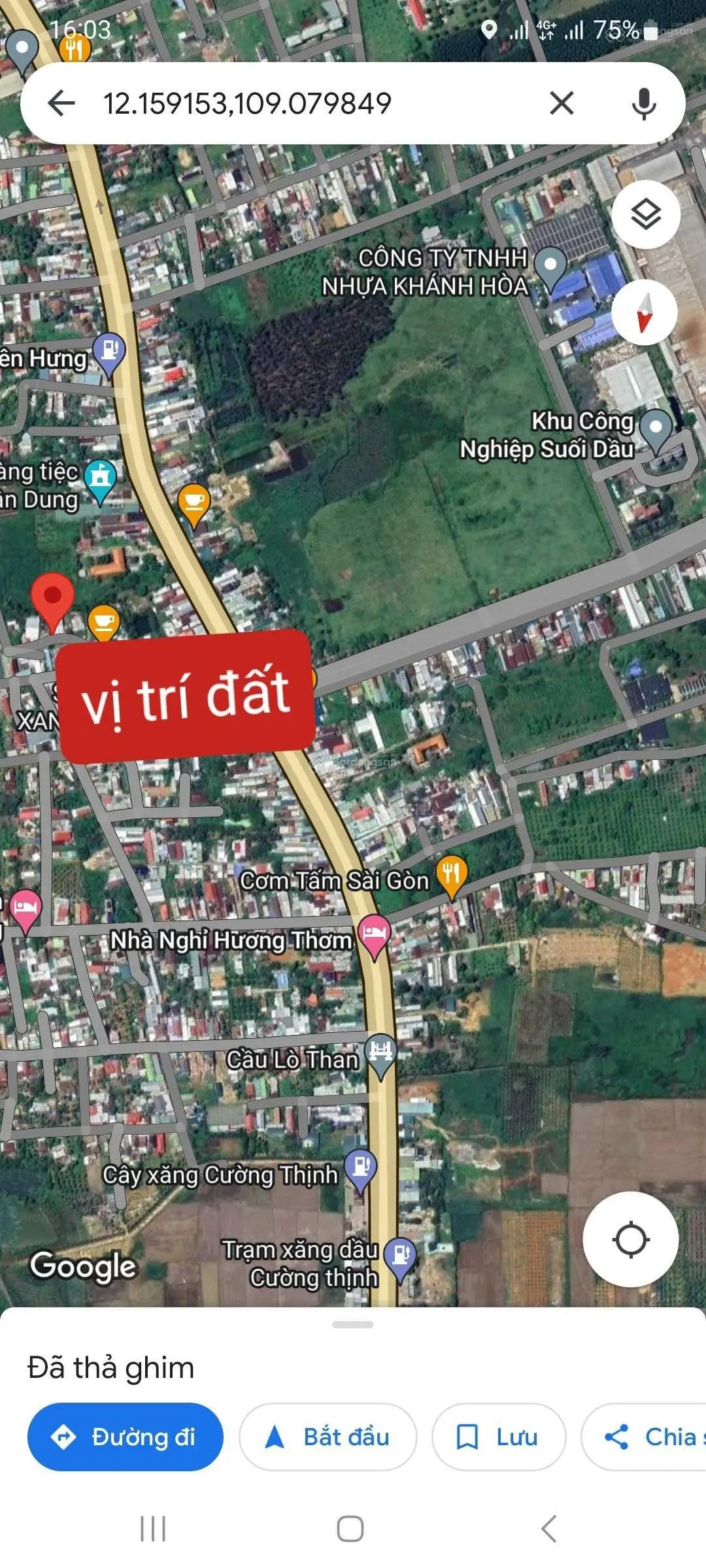 Cần tiền bán gấp lô đất đẹp gần ngay khu công nghiệp Suối Dầu, Cam Lâm, Khánh Hòa