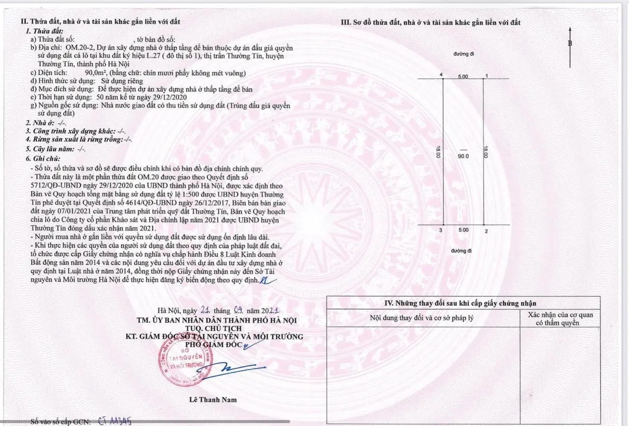 Chính chủ gửi bán căn 82m dự án Himlam Thường Tín, hướng đông nam, giá nhỉnh 11 tỷ 0332 226 ***