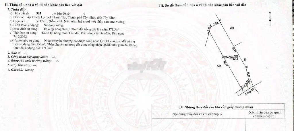 Đất gần núi Thành Phố Tây Ninh 10x50(150m2 thổ cư)