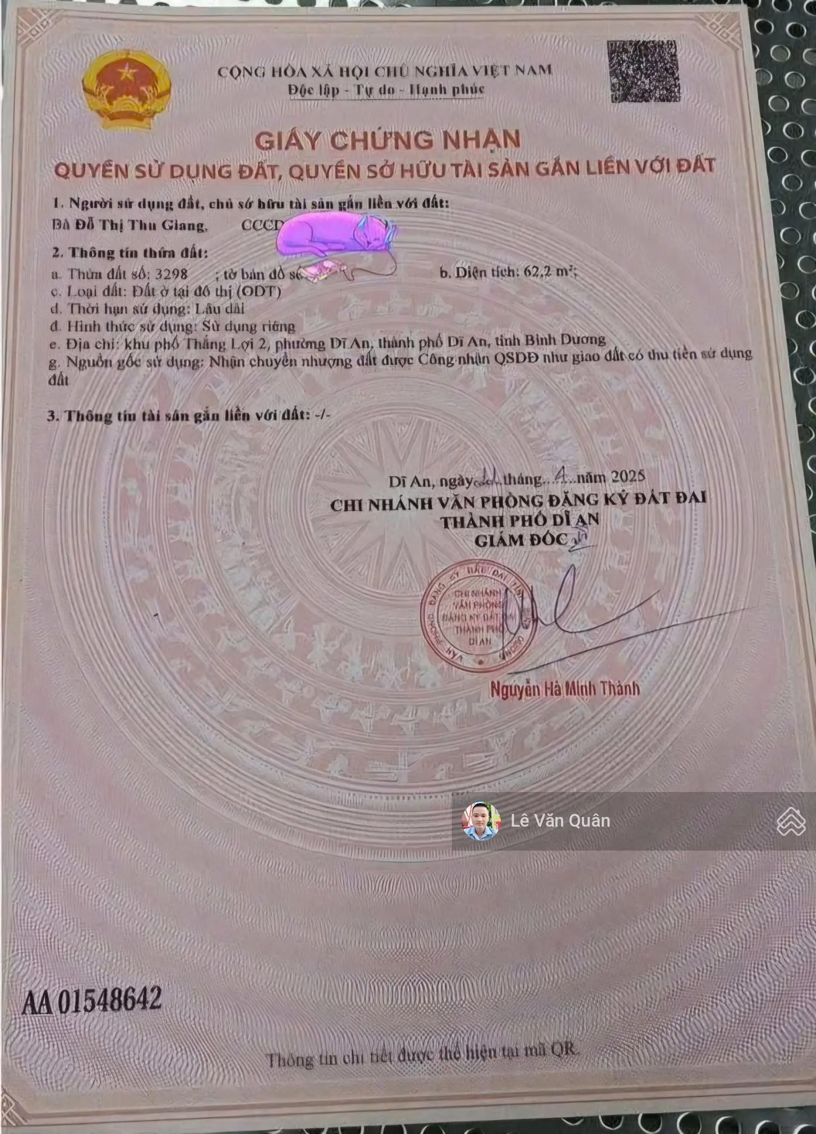 Bán nhà dĩ an gần trung tâm hành chính