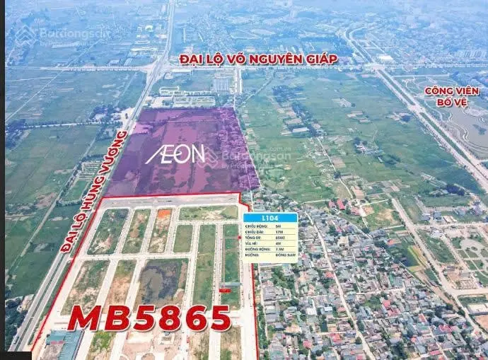 Bán lô đất nền cạnh trung tâm thương mại Aeon Maill, phường Quảng Thành - Thanh Hoá