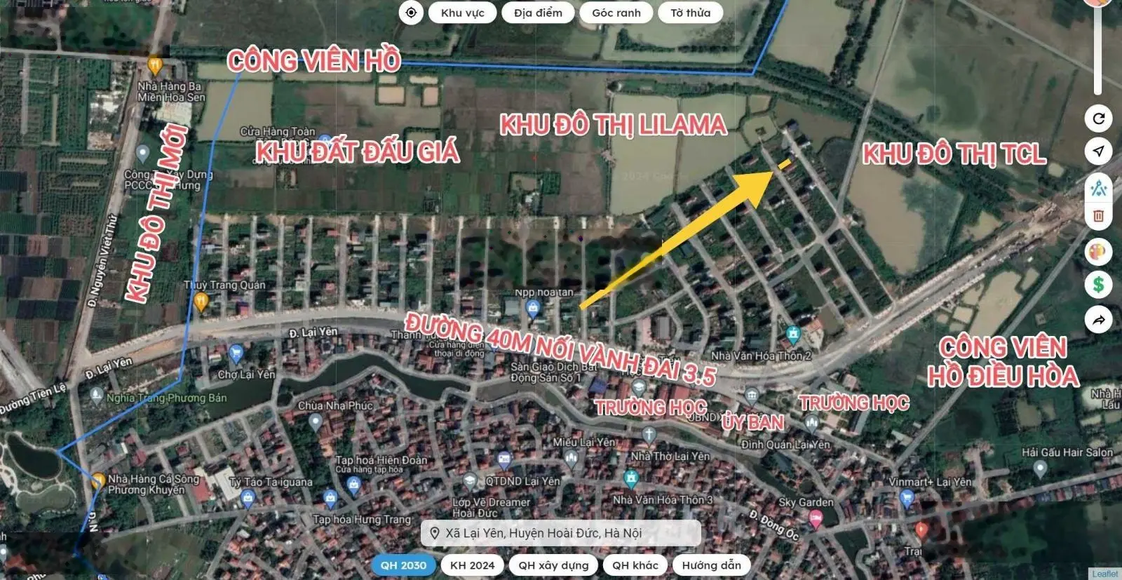 Bán lô 63.6m2 mặt tiền 4.22m đất dịch vụ Lại Yên. Cách VĐ 3.5 hơn 1km đi mất 2 phút. Giá tốt nhất