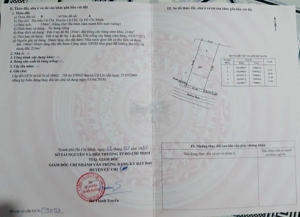 CHÚ HẢI CẦN TIỀN GỬI BÁN LÔ ĐẤT THỊ TRẤN CỦ CHI NGANG 11 DÀI 32
