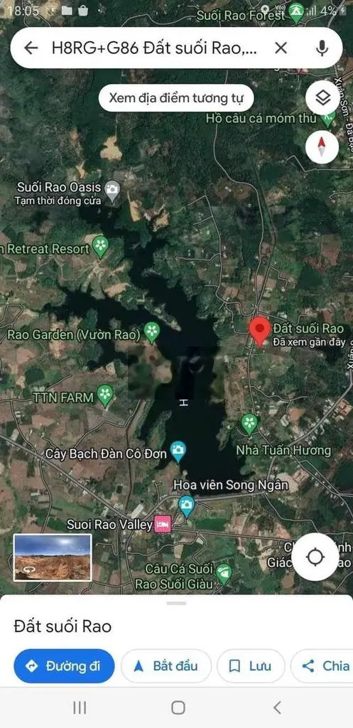 Bán đất Bà Rịa (Hồ Suối Rao). Dt 2200m. 2mt