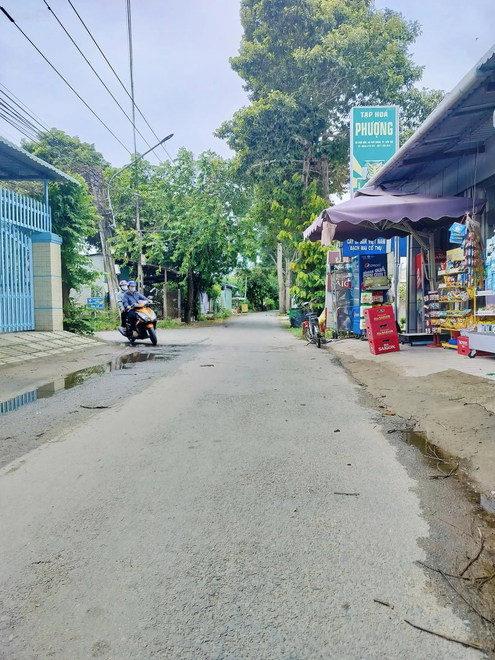 Bán nền 364.8m2 mặt tiền lộ nhựa, tặng căn nhà thô có số nhà, xã Phú Hưng, Tỉnh Bến Tre