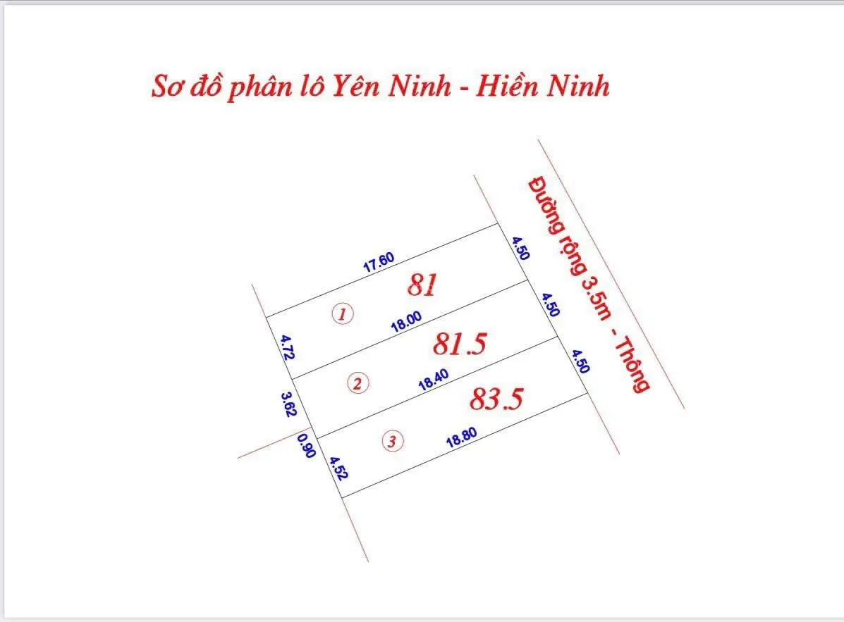 Chính chủ bán 81.5m2, đường 4m ngõ thông tại Yên Ninh - Hiền Ninh - Sóc Sơn - HN