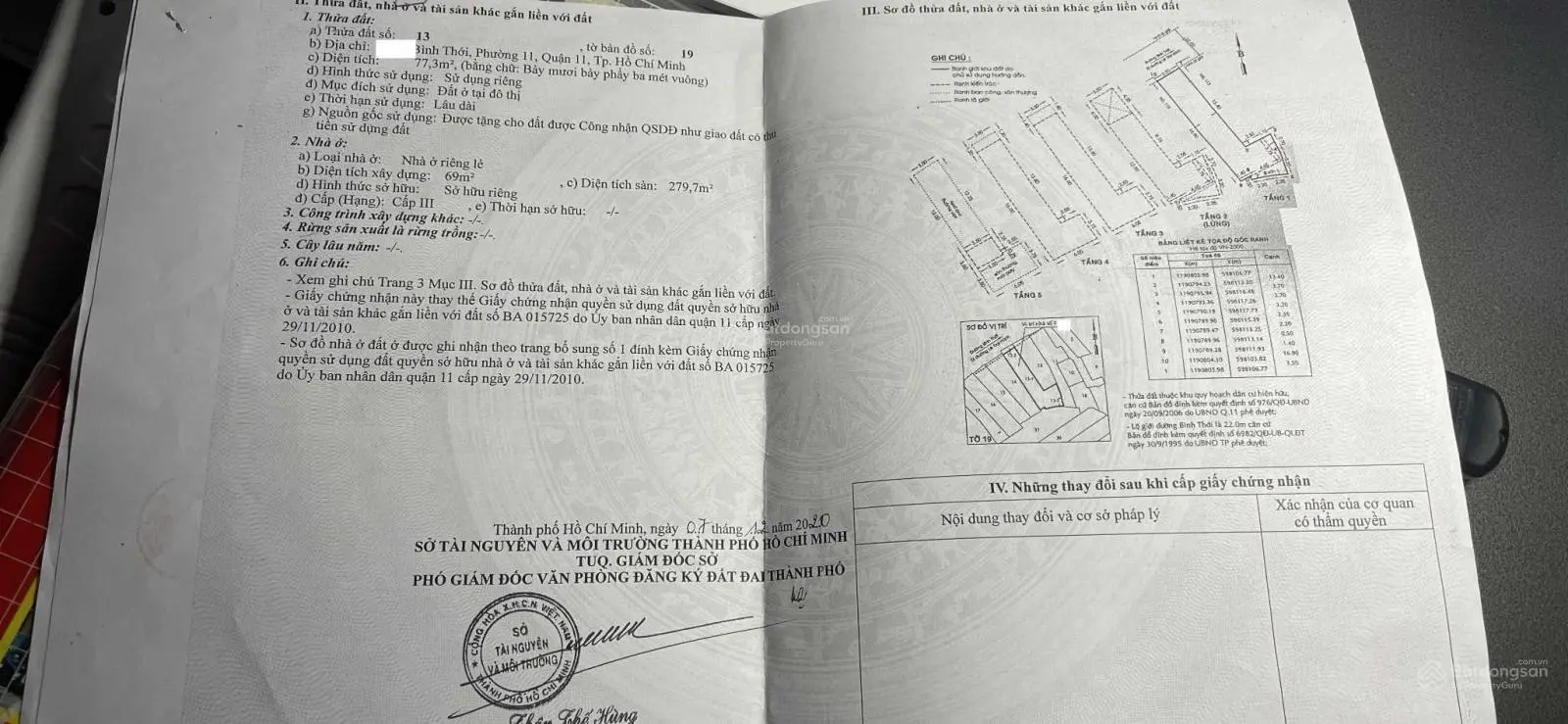 Bán nhà MT Bình Thới Phường 11 Quận 11 giá 39tỷ 155,7m2