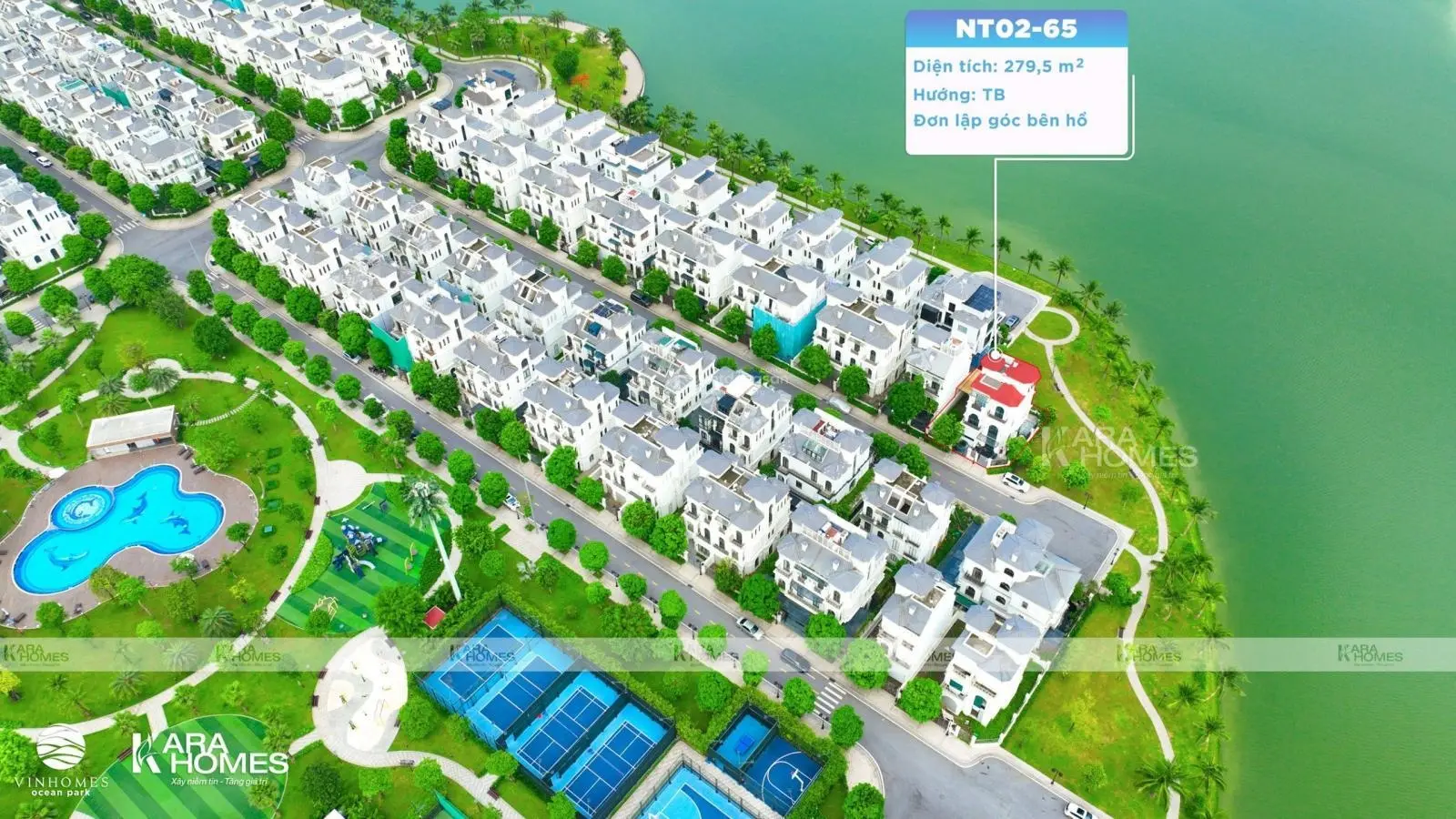 Bán đơn lập góc Ngọc Trai đảo nhỏ view trọn hồ điều hoà Vinhomes Ocean Park full đồ