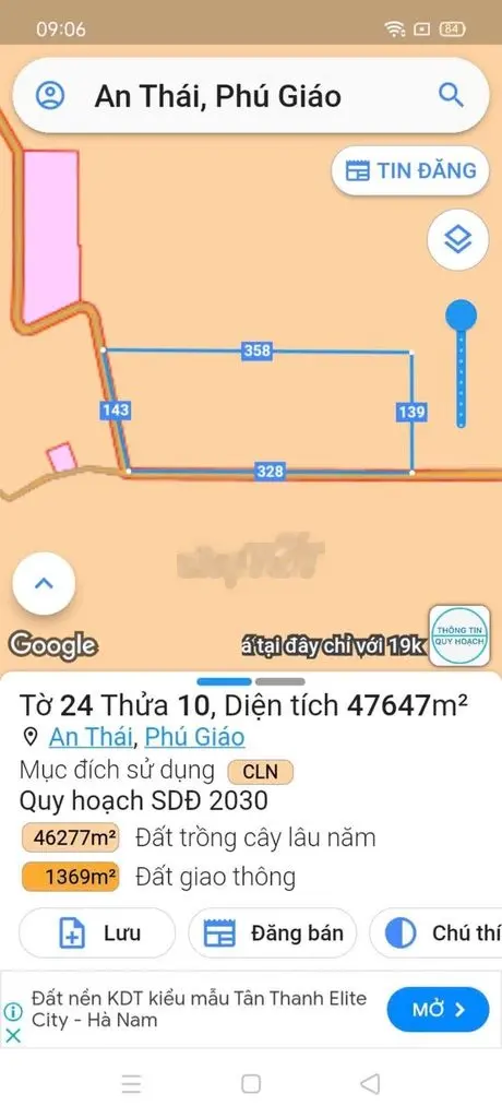 Đất Mẫu xã An Thái 4,7ha có cây cao su cạo đang mủ giá rẻ 1,4 tỷ/ha