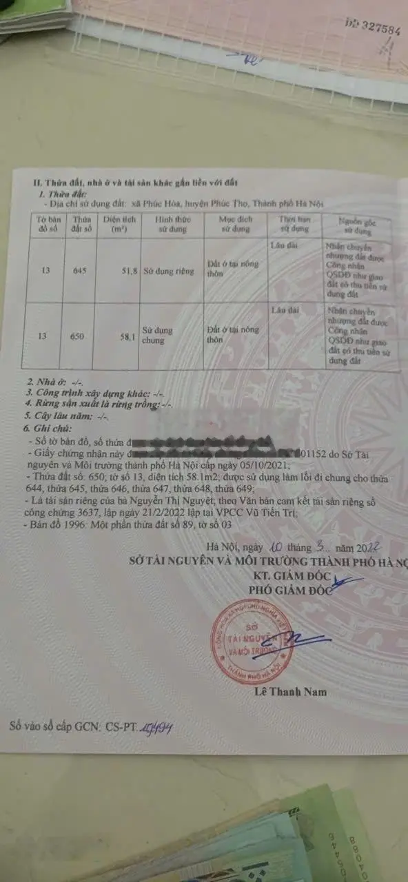 Bán đất tại thị trấn Phúc Thọ, giá 19 triệu/m2, diện tích 51,8 m2, pháp lý đầy đủ