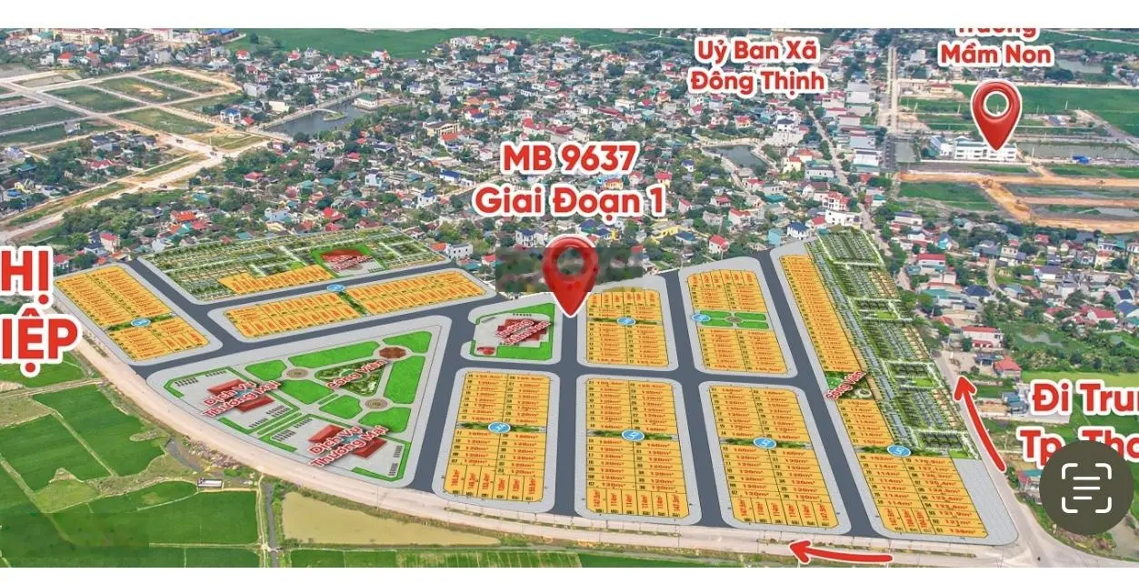 Đất đấu giá ngay trung tâm huyện Đông Sơn chỉ hơn 6 triệu /m2. Cách thành phố 3km