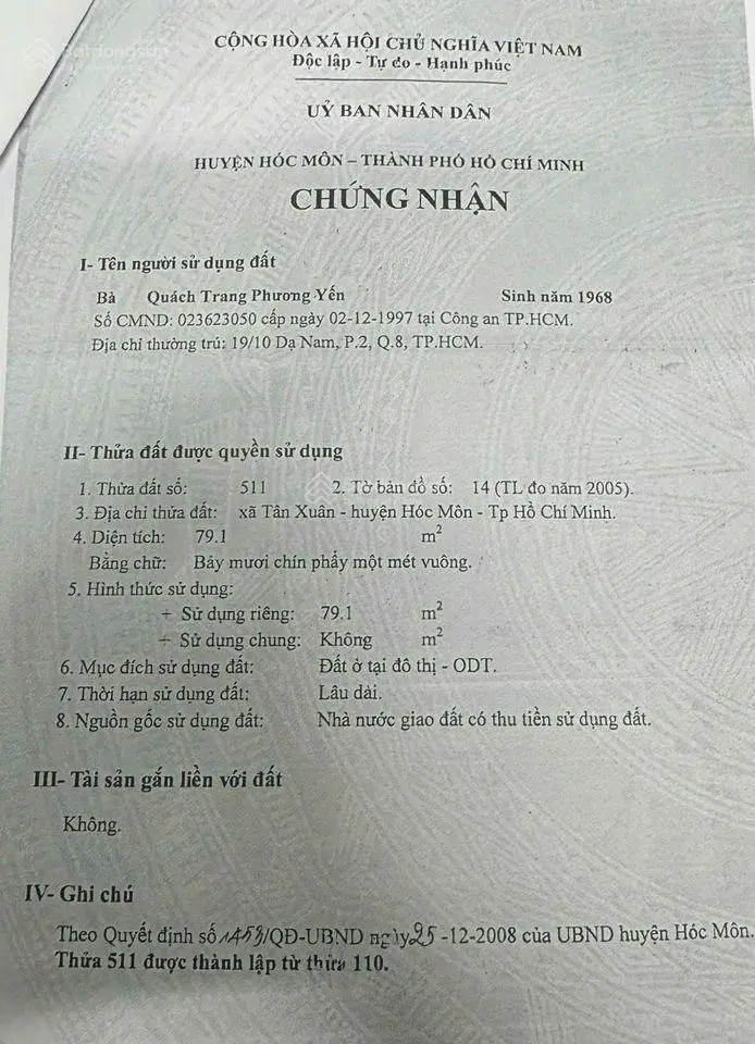 Chủ gửi bán gấp căn nhà nát Lê Thị Hà DT 80m2 shr giá 1,5 tỷ có thương lượng