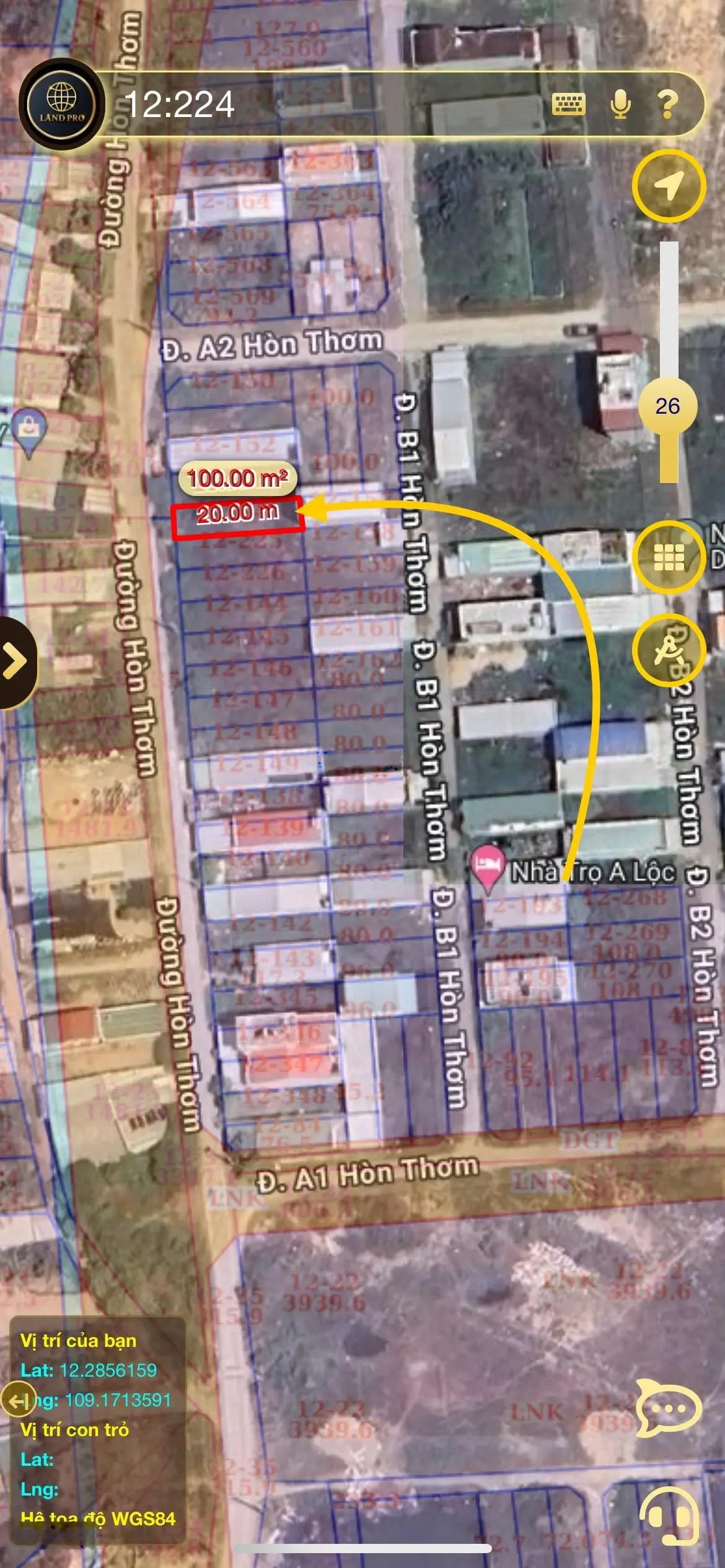 Bán đất mặt tiền đường Hòn Thơm, xã Vĩnh Ngọc, Nha Trang 100m2 - giá 1,6 tỷ - Cách biển chỉ 3km