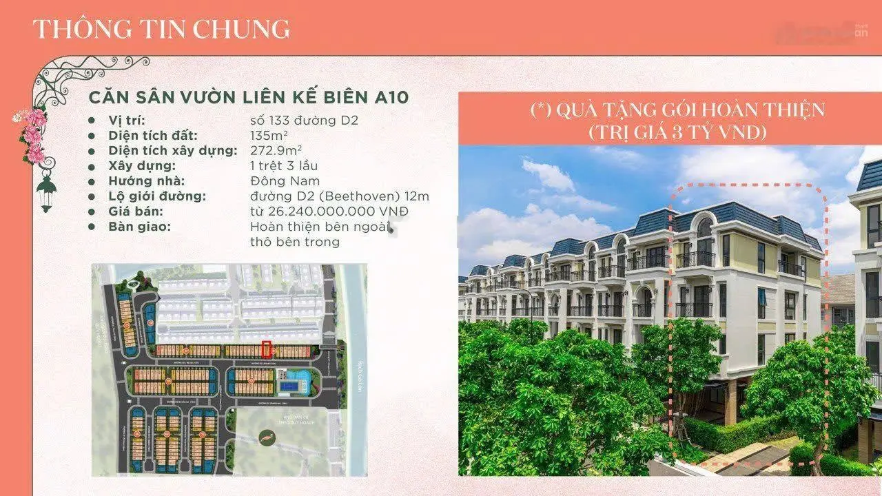 Chỉ 15,8 tỷ trả trước 4,8 tỷ nhận nhà ngay khu compound cao cấp The Classia Khang Điền. 0906 826 ***