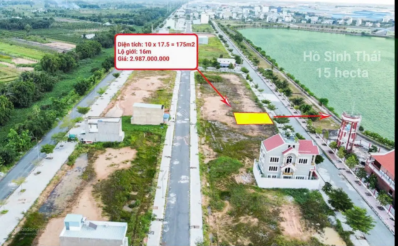 Bán đất nền 175m2 có view hồ sinh thái 15ha giá tốt, sổ hồng riêng chính chủ