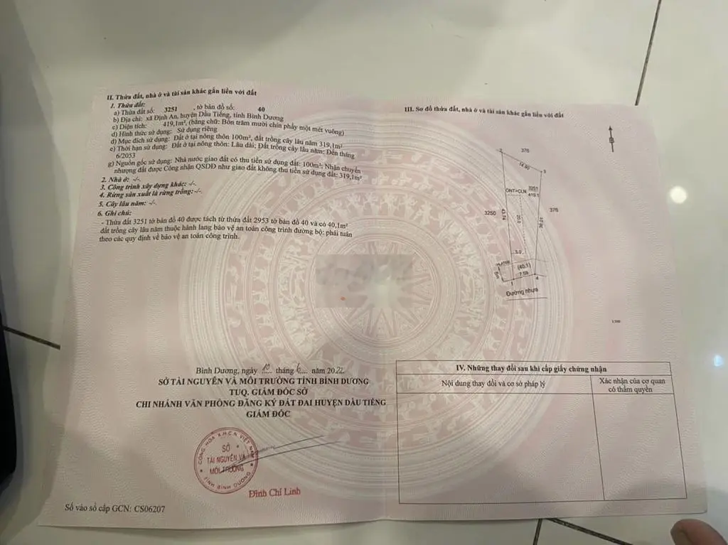 Mặt tiền xã Định An,Dầu Tiếng.