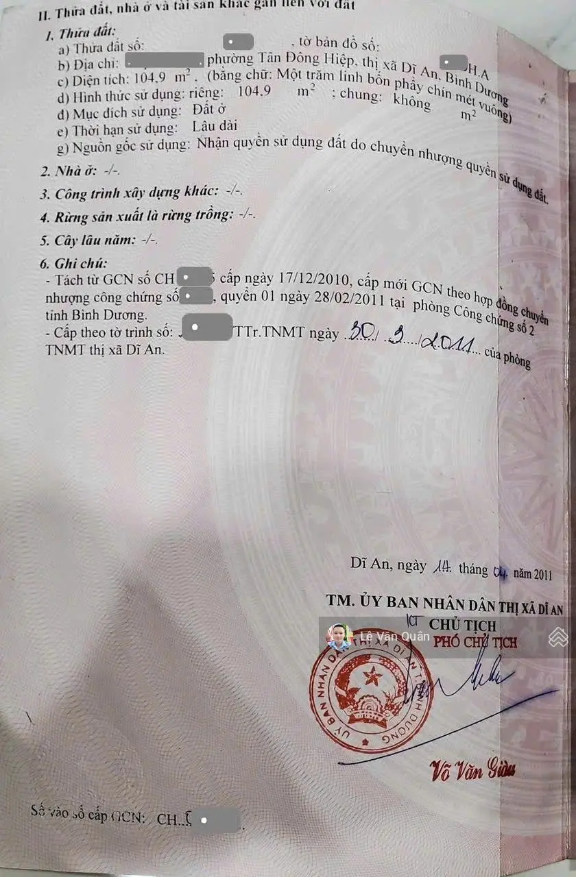 Bán rẻ nhà tân đông hiệp dĩ an gần thủ đức