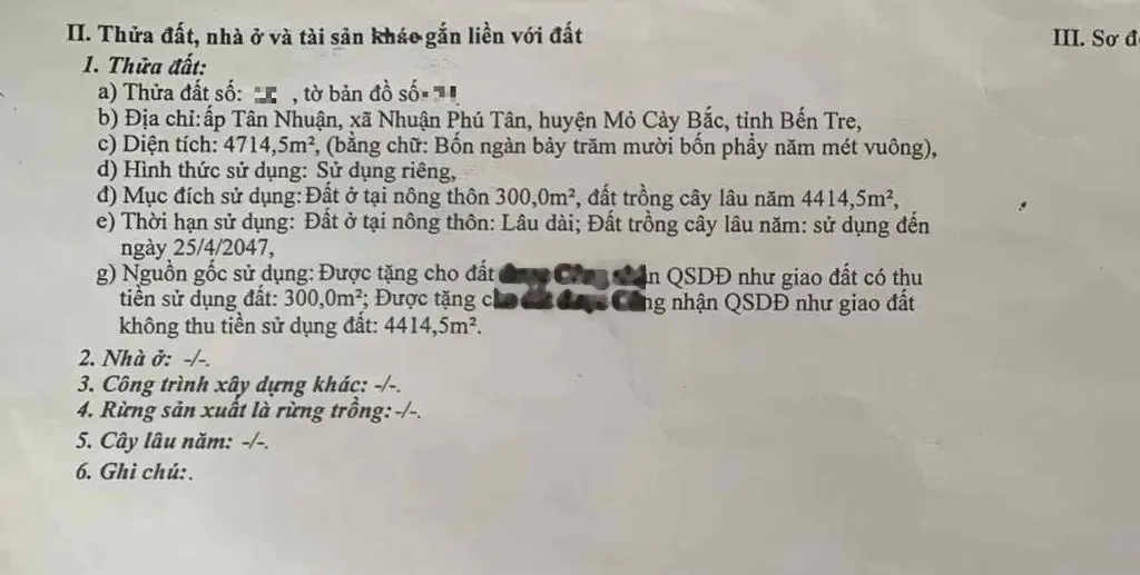 Bán đất vườn có Huê lợi, nghỉ dưỡng, tặng nhà nghỉ dưỡng yên tĩnh