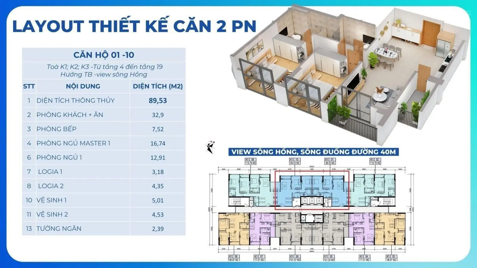 Nhận nhà ở ngay, Khai Sơn city, căn hộ 2PN giá chỉ 5,1 tỷ bao phí, tầng trung cực đẹp.LH 0979 209 ***