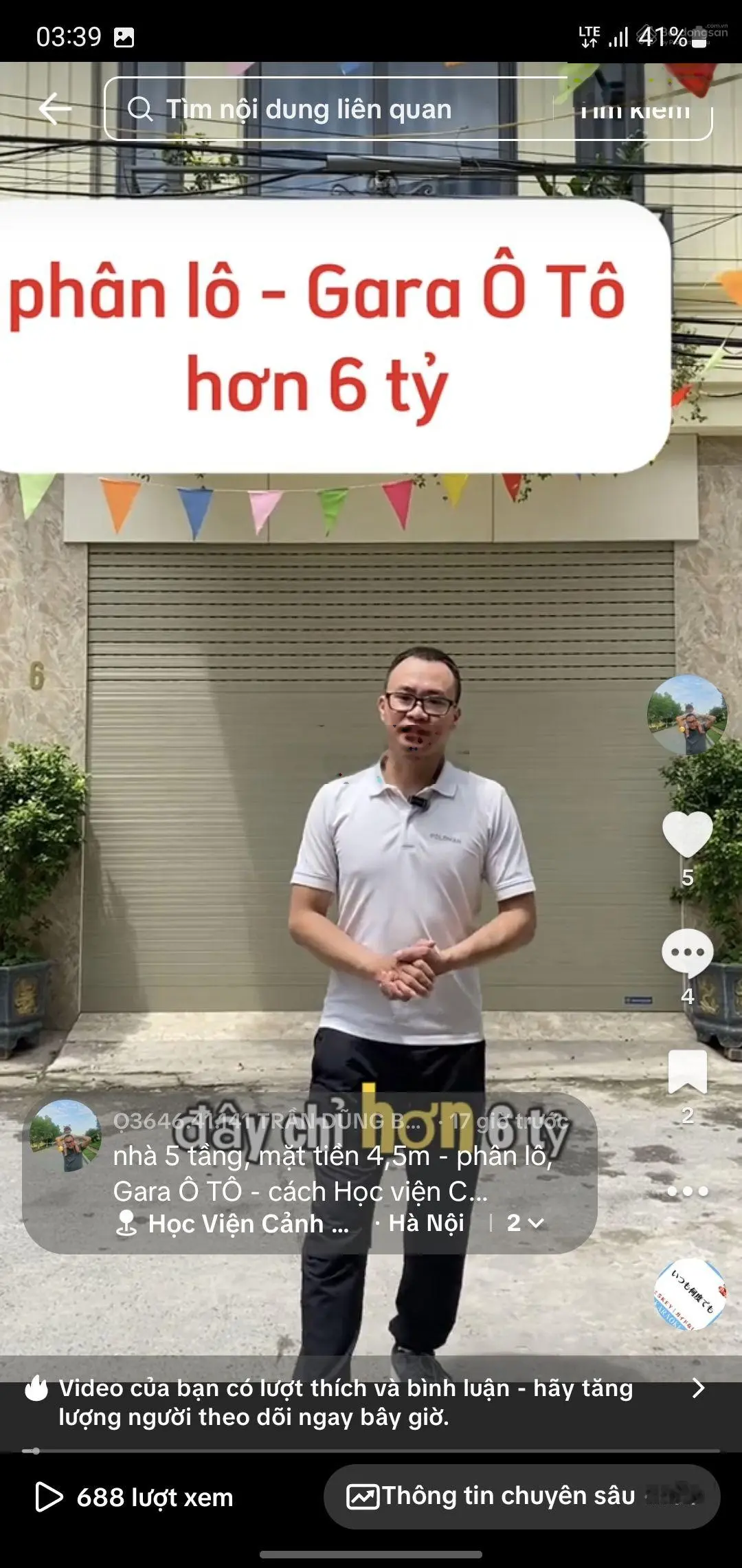 Bán nhà cạnh THPT Thượng Cát - 500m ra trục Tây Thăng Long - (có video trong bài đăng) - hơn 6 tỷ