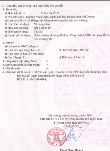 GIẢM NGAY 1 TỶ CHÍNH CHỦ CẦN BÁN GẤP NHÀ RIÊNG TRẦN HƯNG ĐẠO, HẢI DƯƠNG, DT 98M2 GIÁ 2 TỶ 950