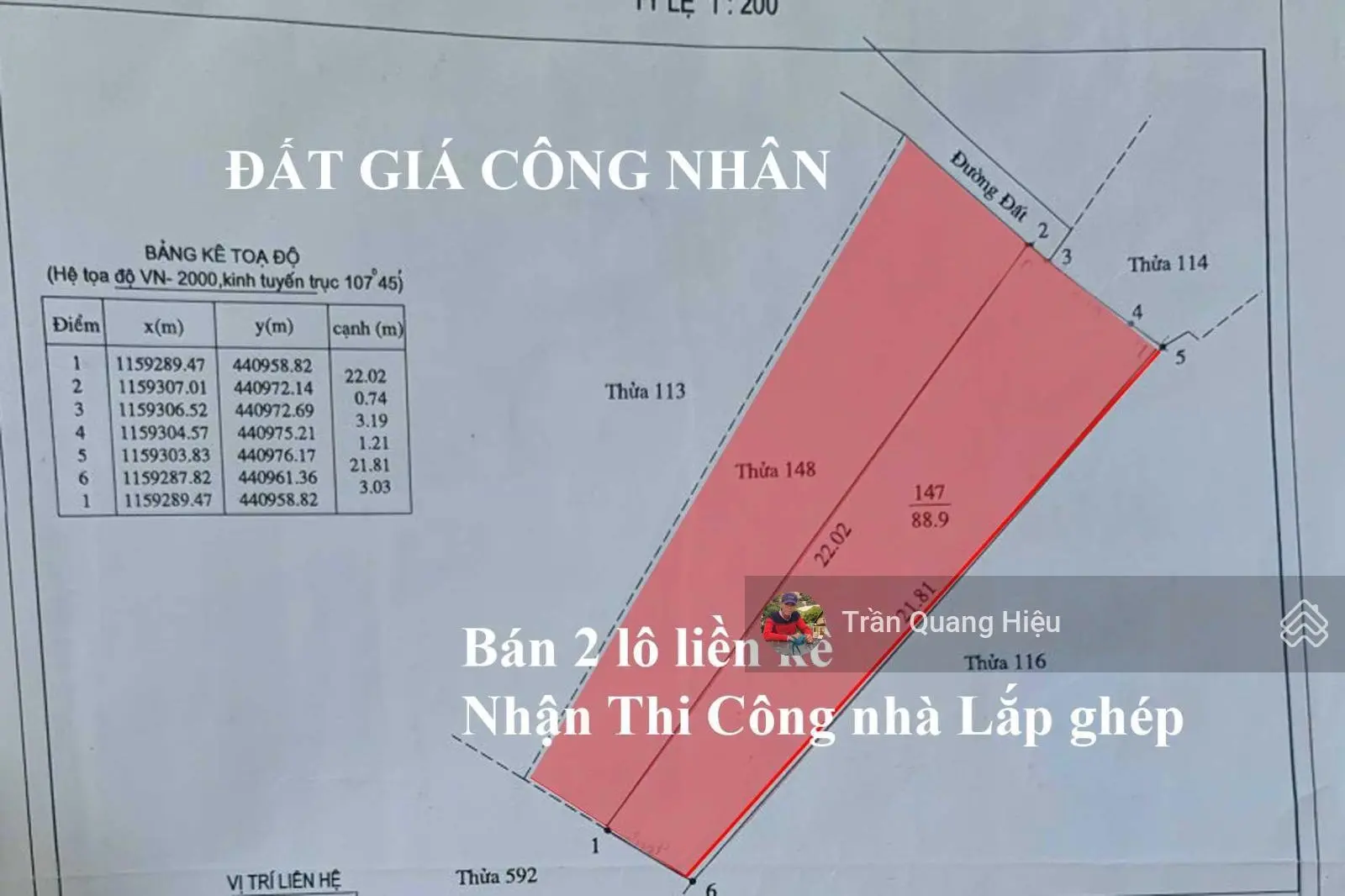 Bán 2 lô đất liền kề 10mx21m - Hẻm Cao Văn Ngọc - TT Long Điền - BRVT
