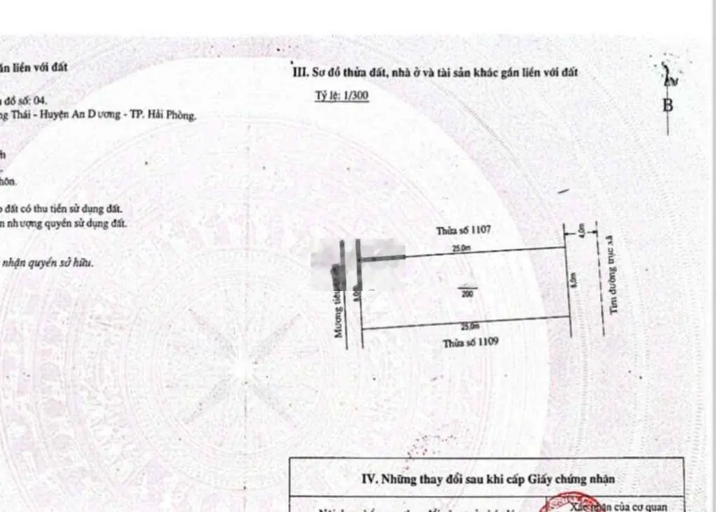 Cần bán 200 m2 trục xã Văn Phong, Đồng Thái, An Dương