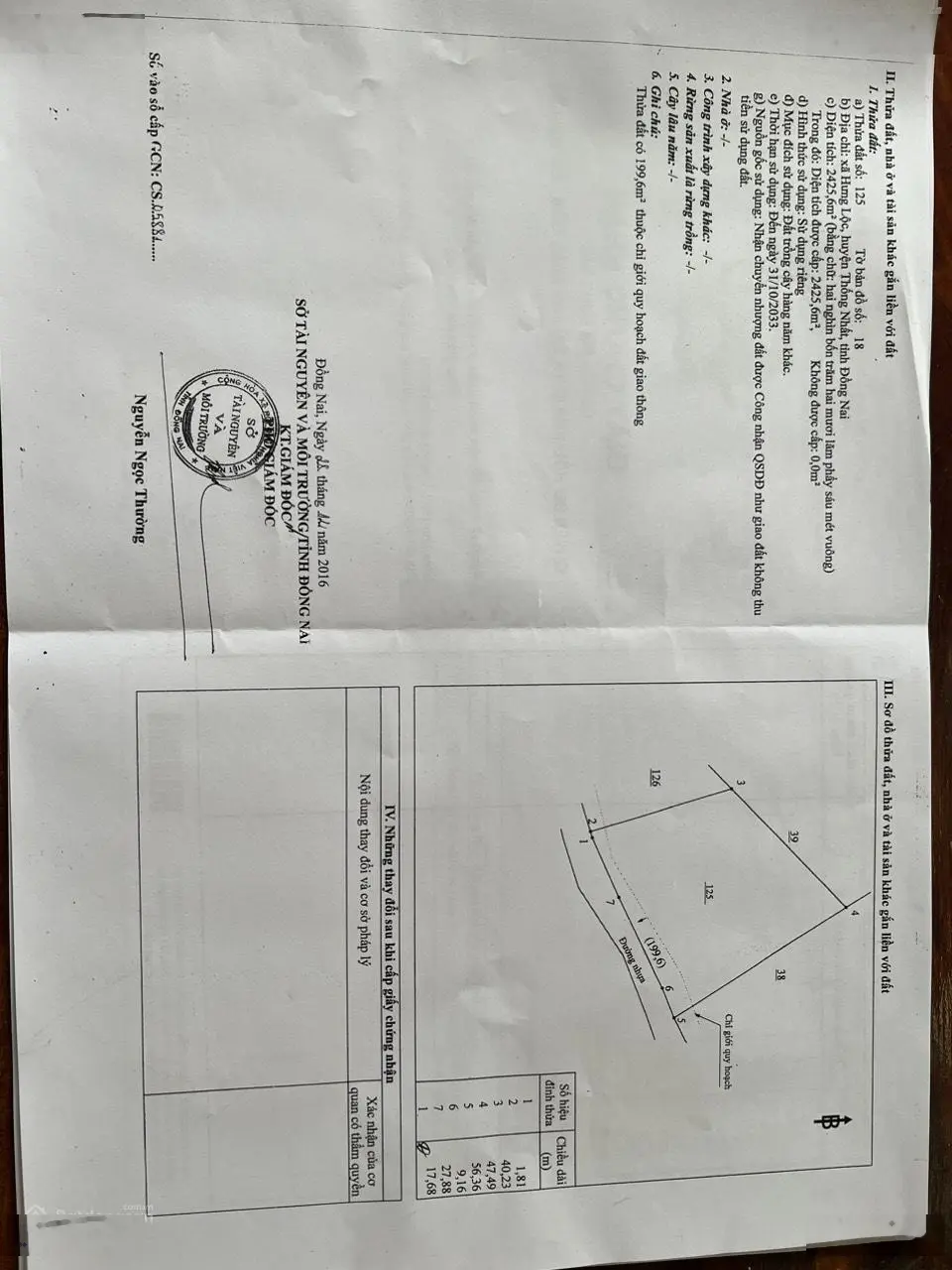 Bán gấp 1,4 ha mặt tiền đường nhựa