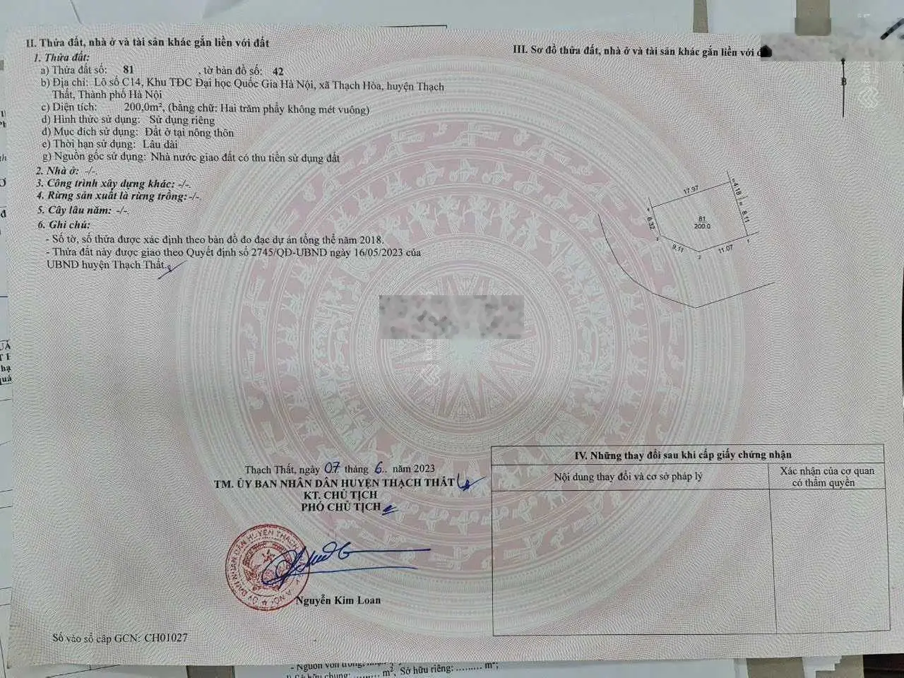 Chính chủ gửi bán một số lô đất tái định cư ĐH Quốc Gia Hòa Lạc. Giá chỉ từ 28tr/m2 0969 993 ***