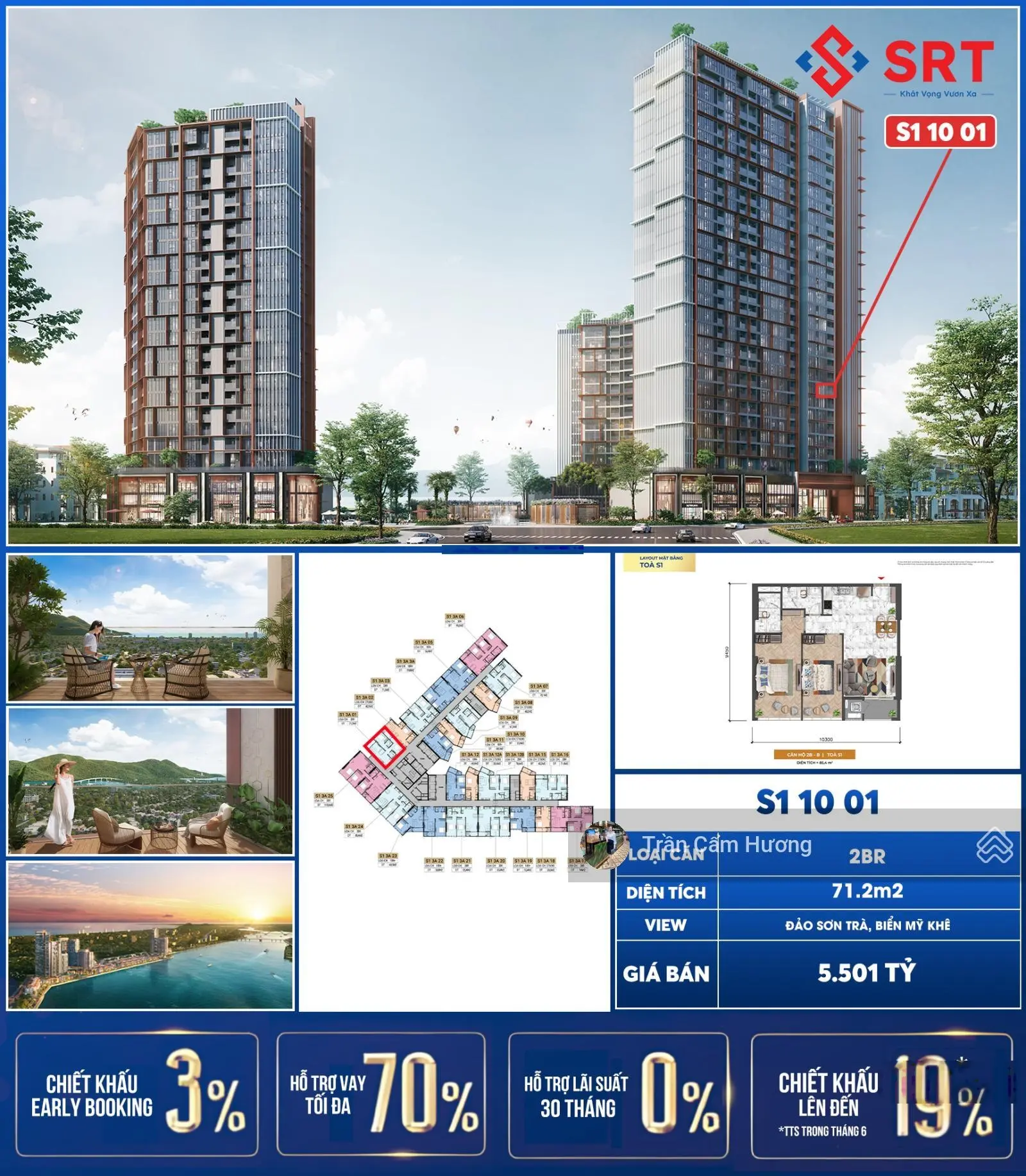 Cẩm Hương - Quỹ căn 2Br+1 Sun Symphony chỉ từ 55 triệu/m2/Hỗ trợ vay lên đến 70% ân hạn lãi gốc 36T