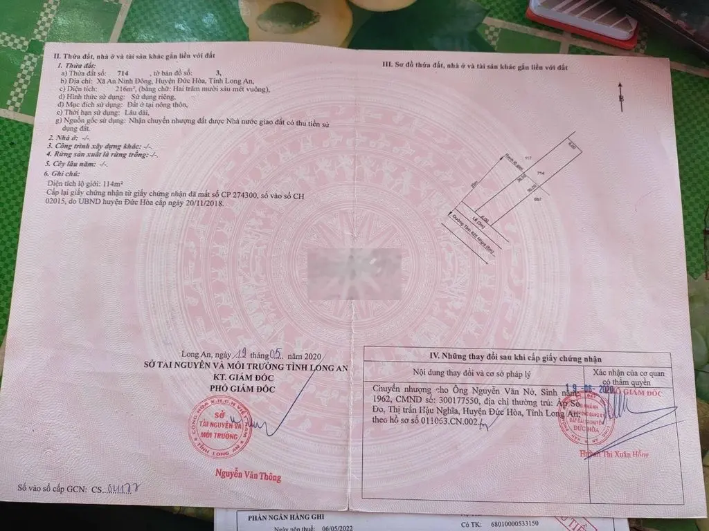 Cần tiền bán lô đất ĐT 825, An Ninh Đông, Đức Hòa, Long An