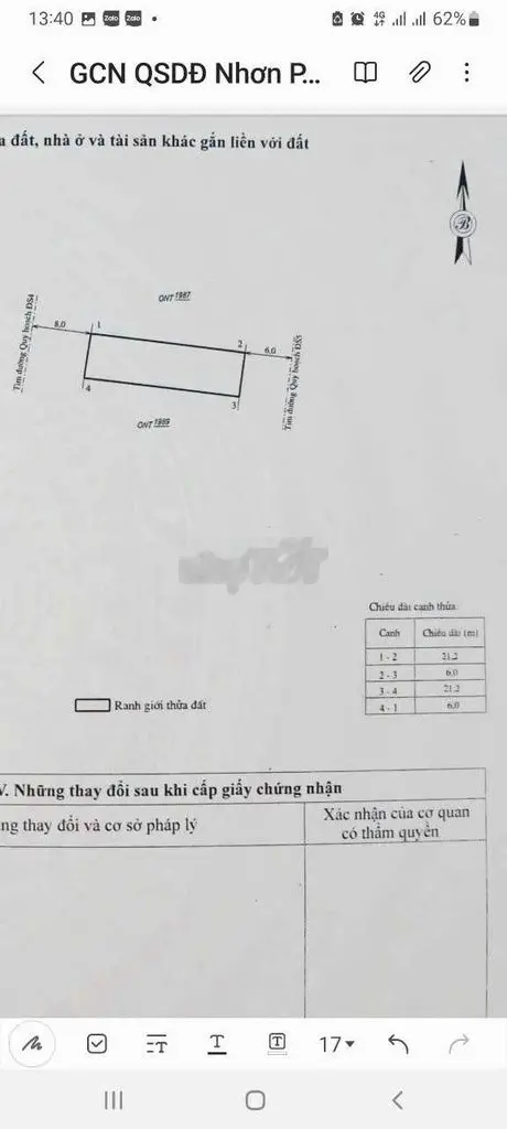 Bán lô đất tại khu QH dân cư tại sân vận động cũ thôn An Thái