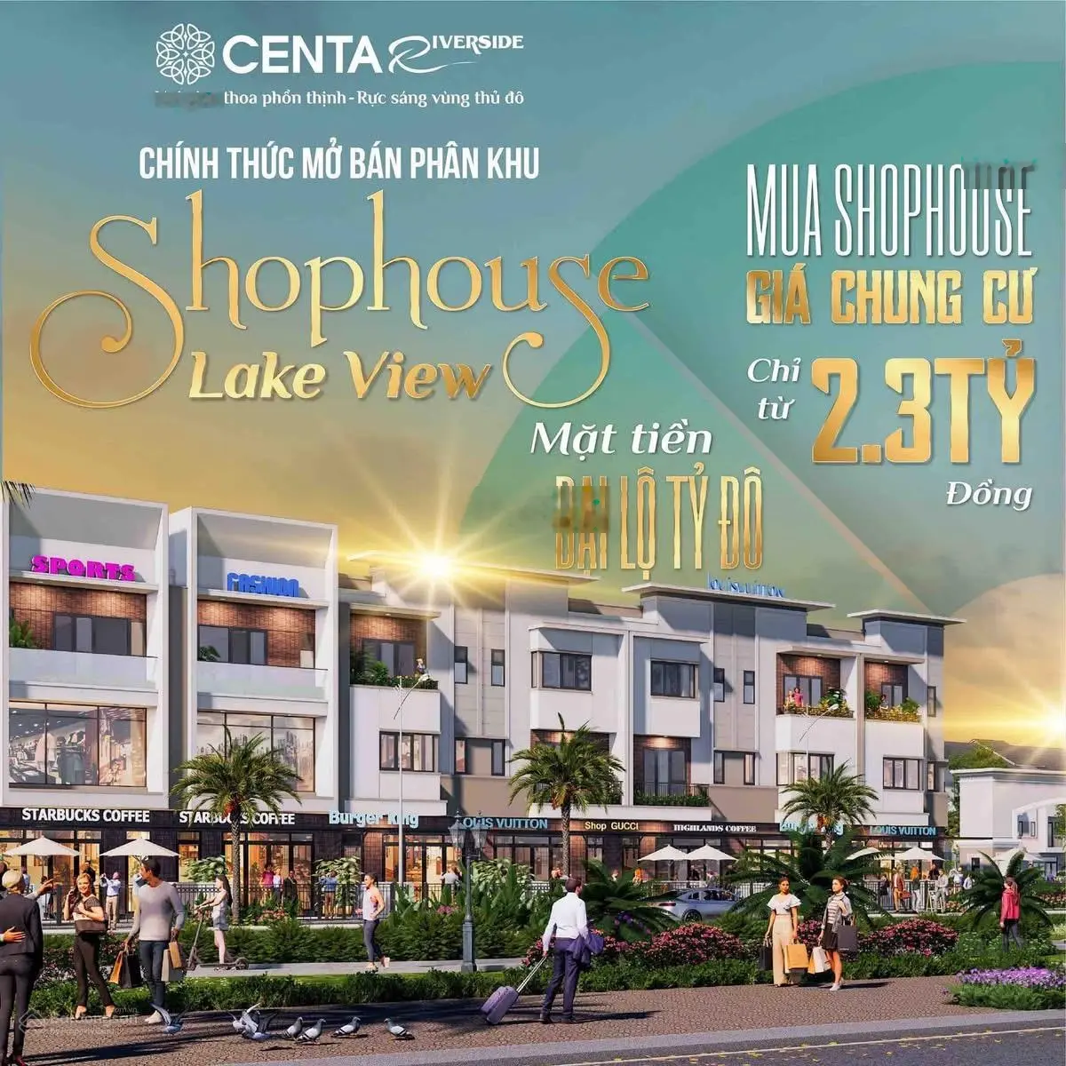 Centa riverside - đất vua kinh bắc - mở bán phân khu mới. giá gốc cđt